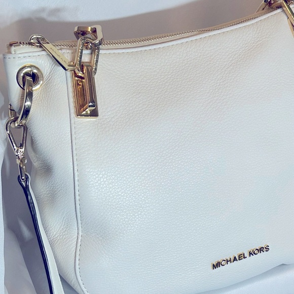 Michael Kors Large White Bags with Gold Accents.  Gently Used. 12.5”L x 9”H - Picture 2 of 15